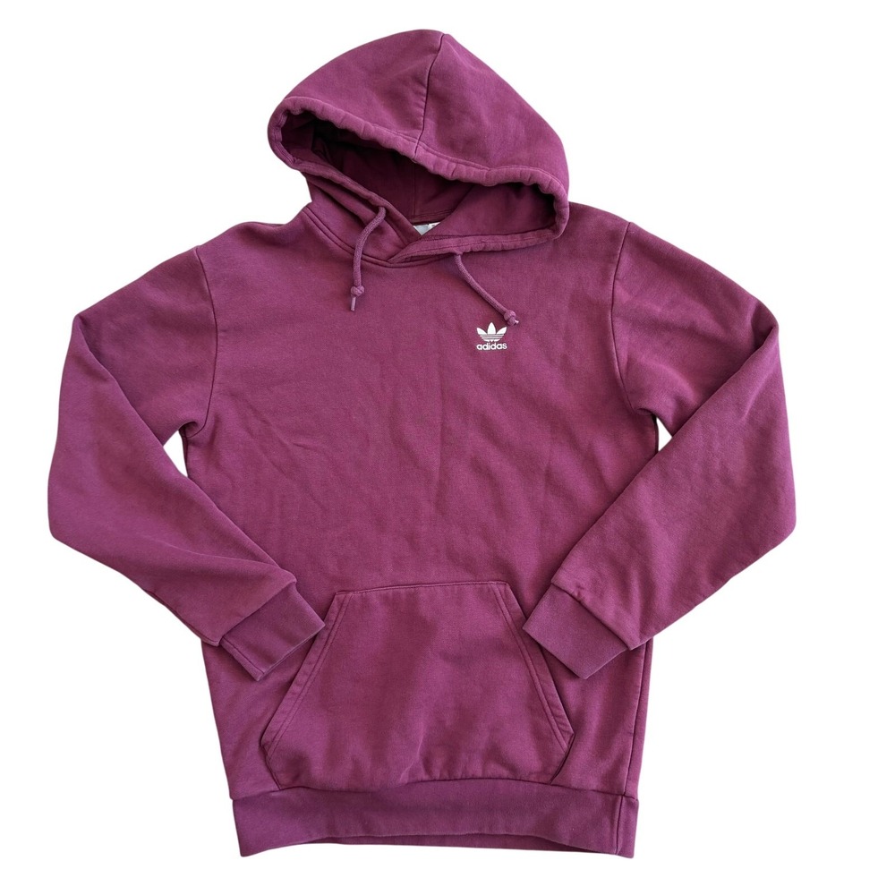 Adidas Originals Men Maroon Burgundy MooreTrefoil Logo Pullover Hoodie Sz Small